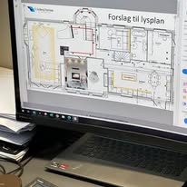 Digital lysplan brukes som grunnlag før elektriske punkter plasseres